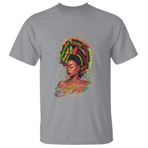 God Says I Am Melanin Strong Unique Black Women T Shirt TS09 Sport Gray Printyourwear