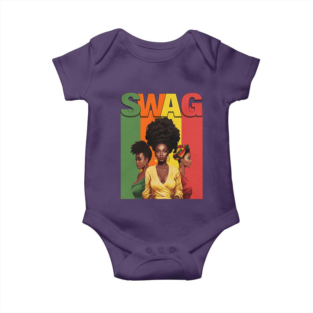 Black History Month Swag Melanin Queen Baby Onesie TS09 Purple Print Your Wear