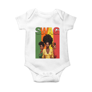 Black History Month Swag Melanin Queen Baby Onesie TS09 White Print Your Wear