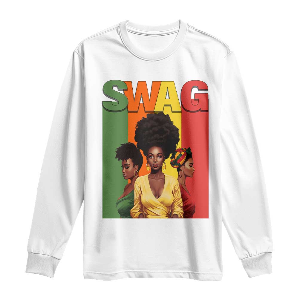 Black History Month Swag Melanin Queen Long Sleeve Shirt TS09 White Print Your Wear