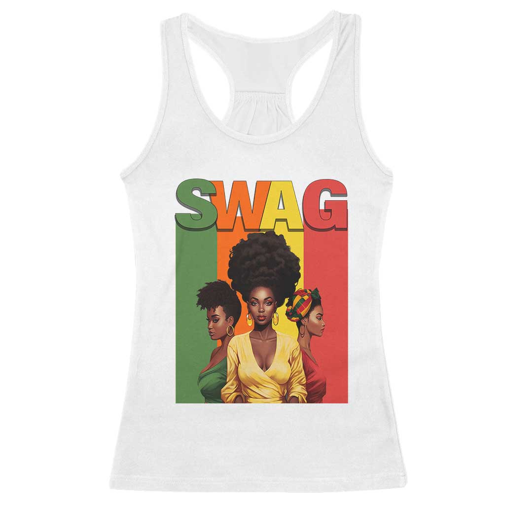 Black History Month Swag Melanin Queen Racerback Tank Top TS09 White Print Your Wear