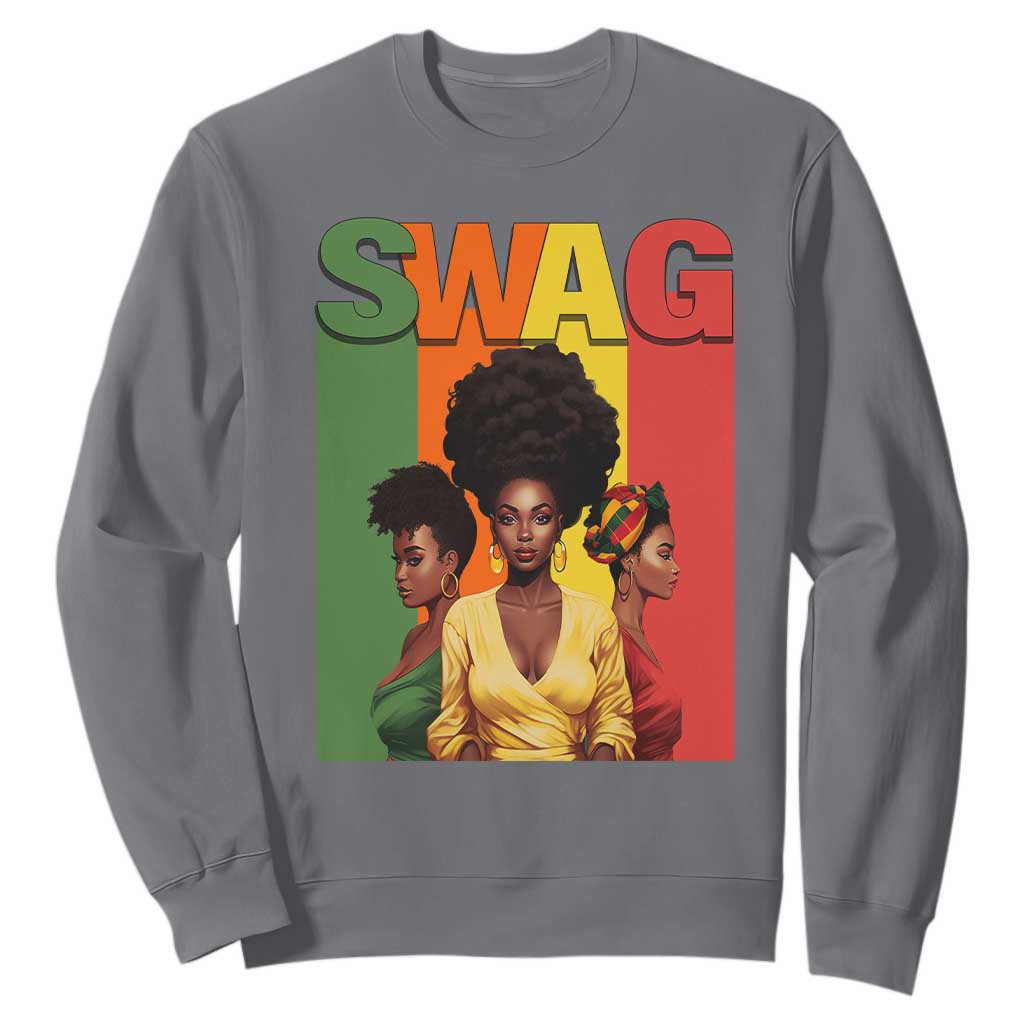 Black History Month Swag Melanin Queen Sweatshirt TS09 Charcoal Printyourwear