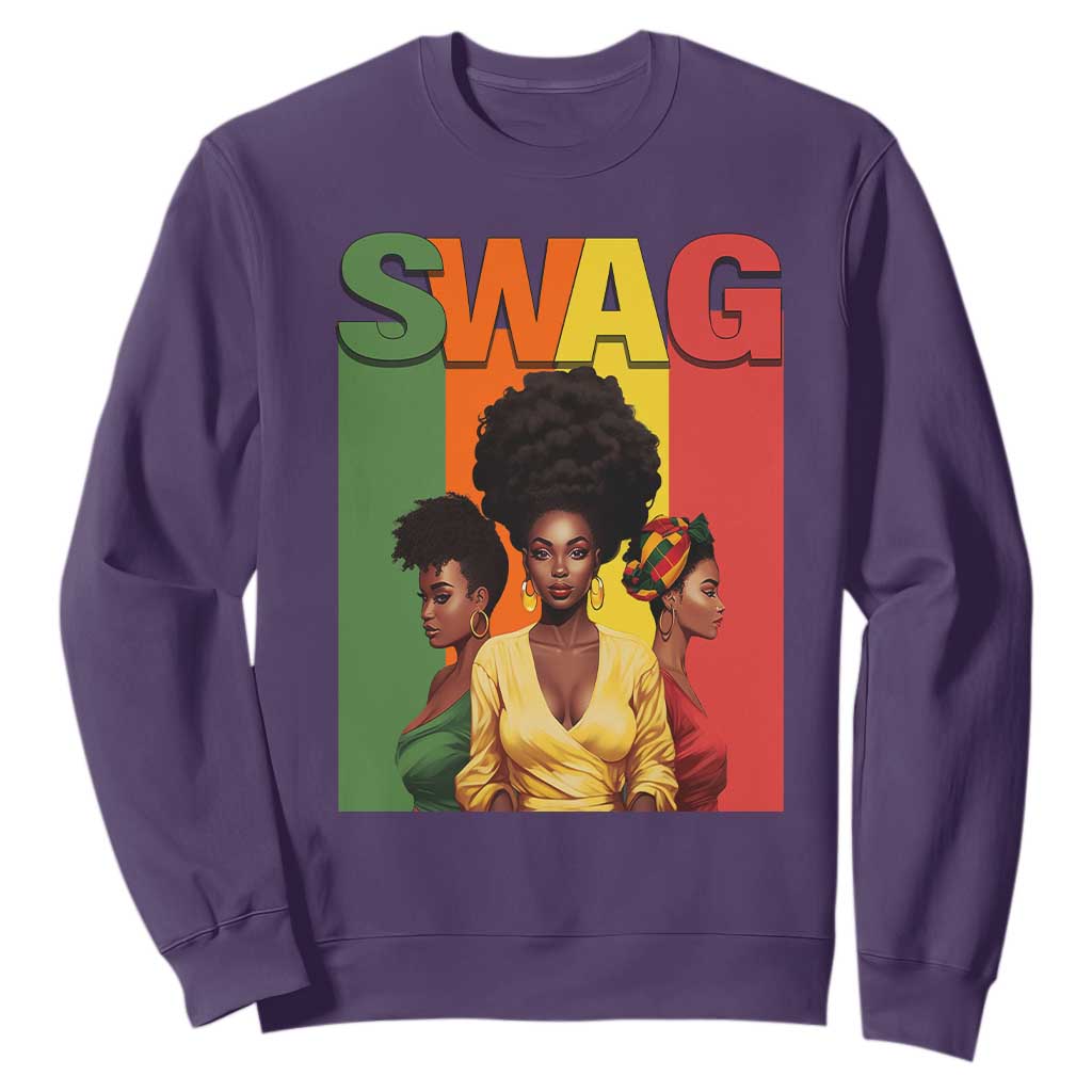 Black History Month Swag Melanin Queen Sweatshirt TS09 Purple Printyourwear