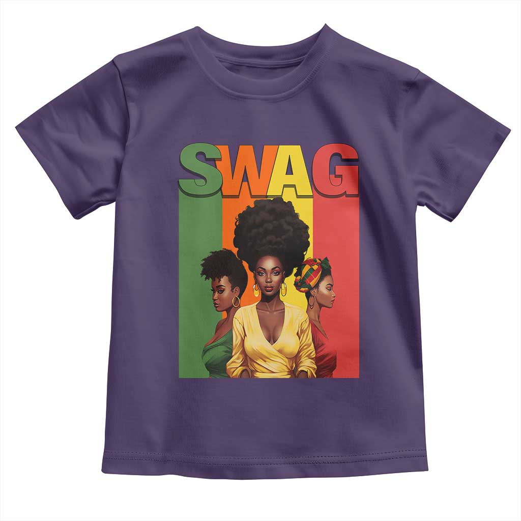 Black History Month Swag Melanin Queen Toddler T Shirt TS09 Purple Print Your Wear