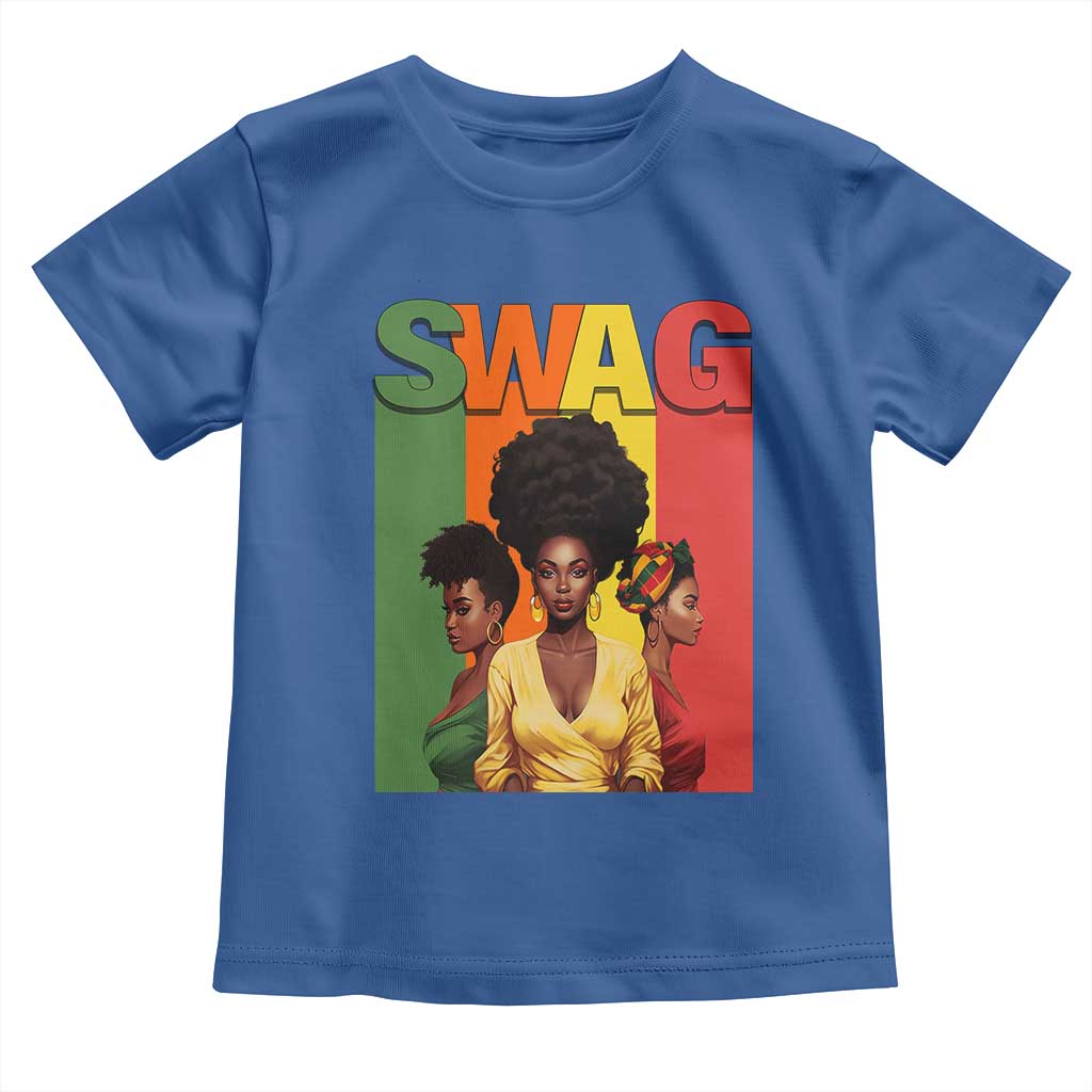 Black History Month Swag Melanin Queen Toddler T Shirt TS09 Royal Blue Print Your Wear