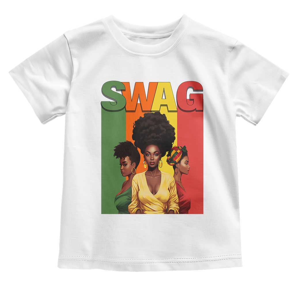 Black History Month Swag Melanin Queen Toddler T Shirt TS09 White Print Your Wear