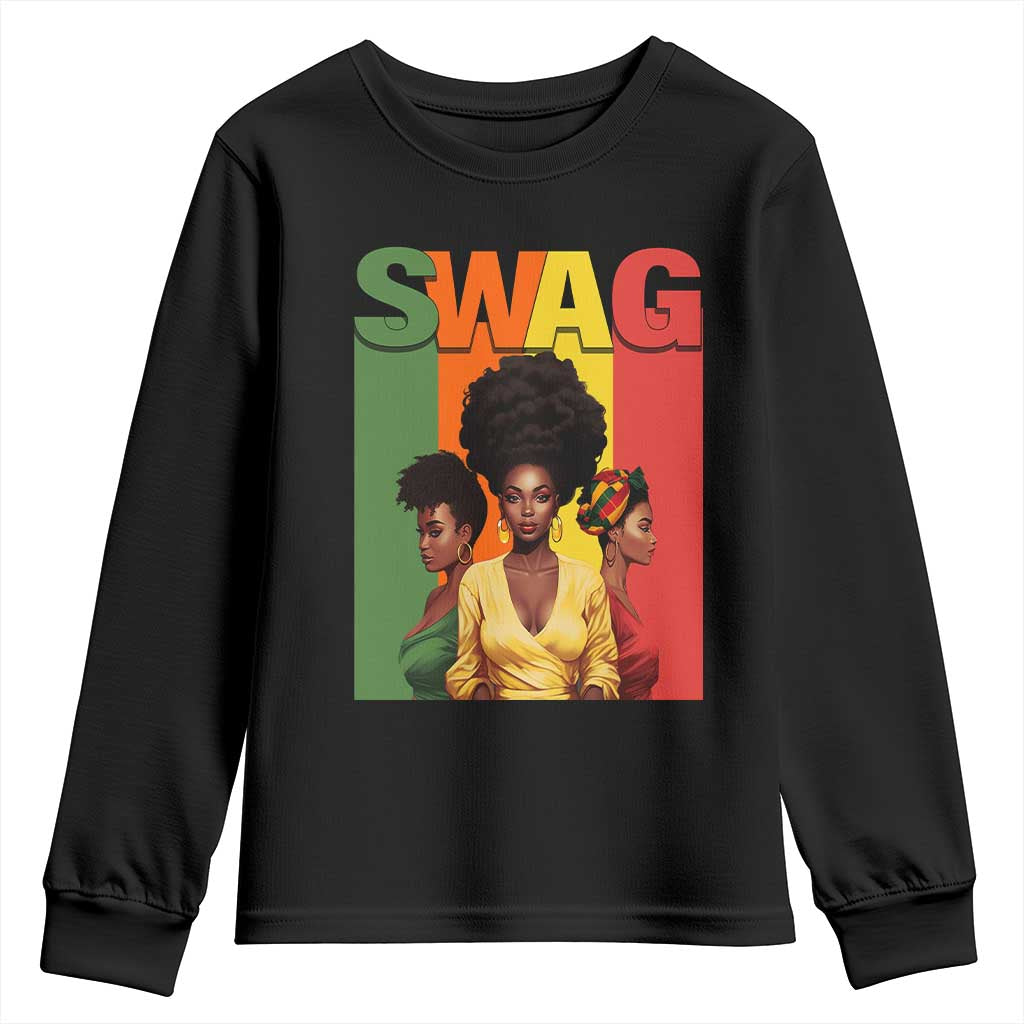 Black History Month Swag Melanin Queen Youth Sweatshirt TS09 Black Print Your Wear
