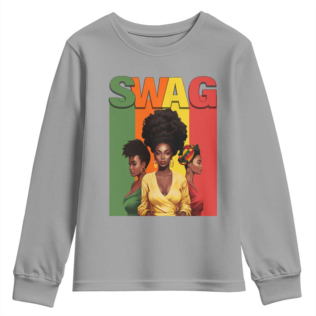 Black History Month Swag Melanin Queen Youth Sweatshirt TS09 Sport Gray Print Your Wear