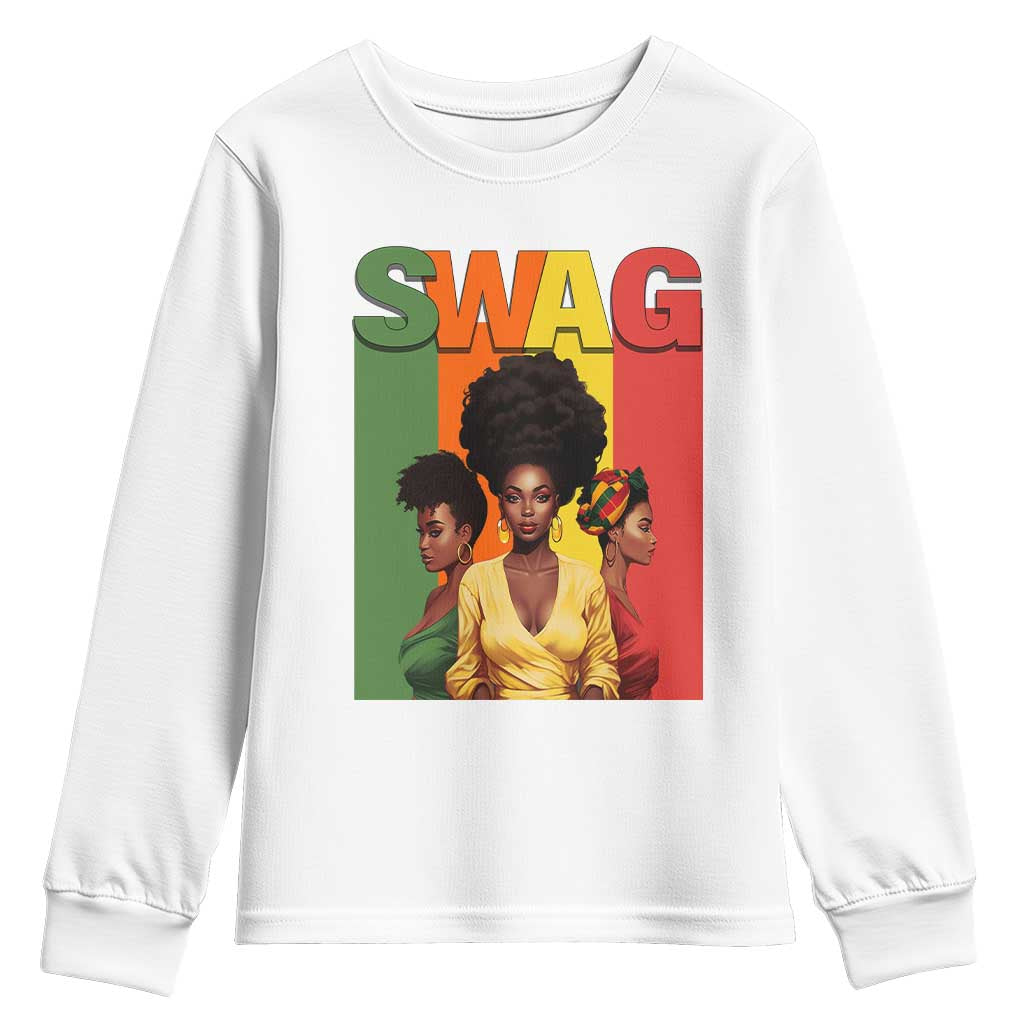 Black History Month Swag Melanin Queen Youth Sweatshirt TS09 White Print Your Wear