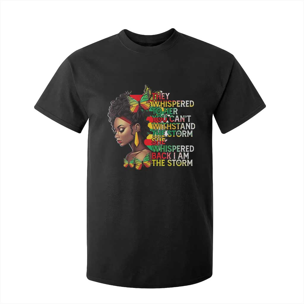 African Women Black History Month T Shirt For Kid She Whispered Back I Am The Storm TS09 Black Print Your Wear