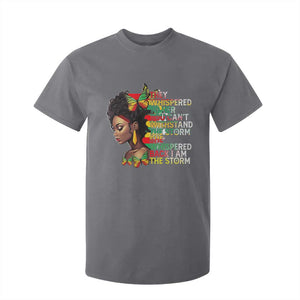 African Women Black History Month T Shirt For Kid She Whispered Back I Am The Storm TS09 Charcoal Print Your Wear