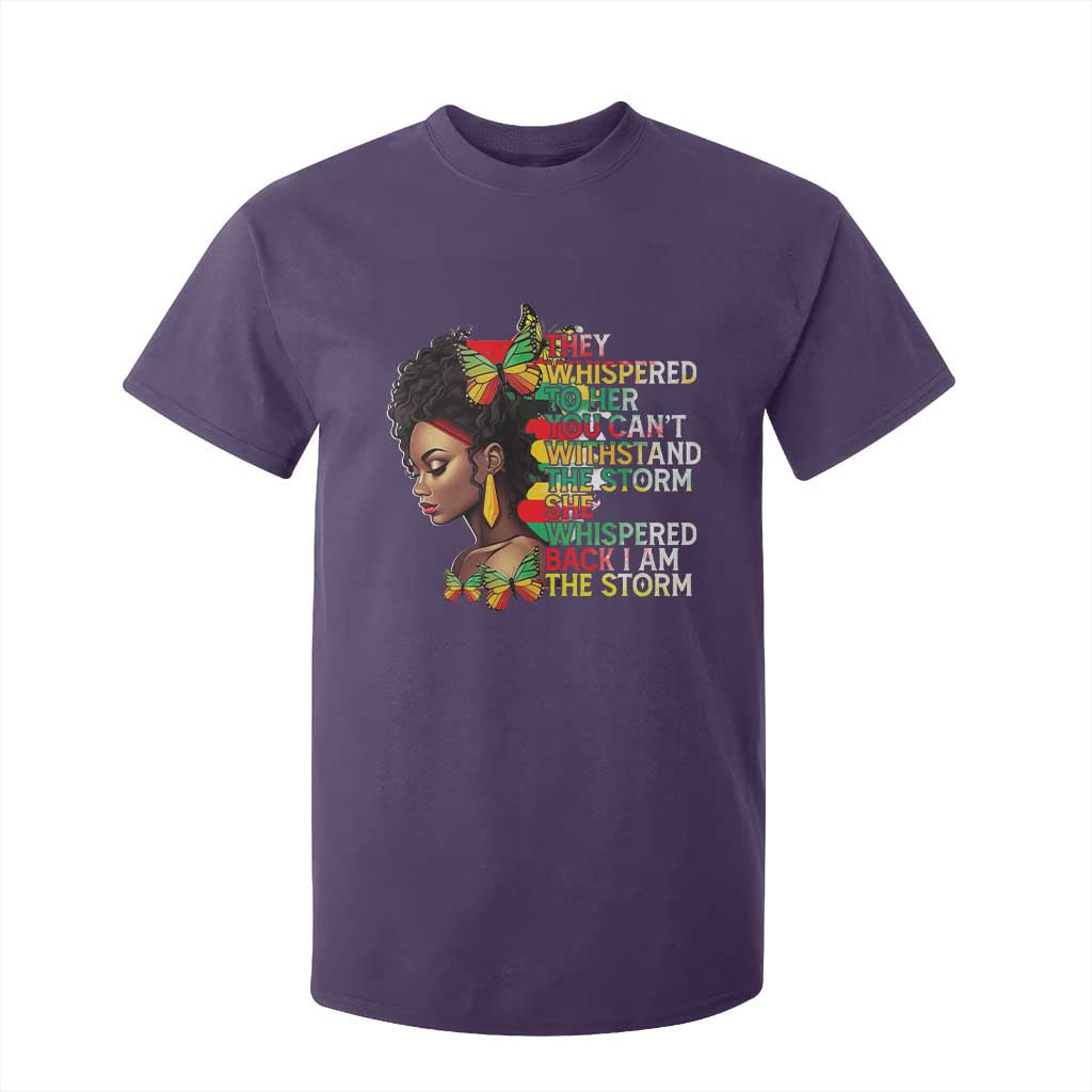 African Women Black History Month T Shirt For Kid She Whispered Back I Am The Storm TS09 Purple Print Your Wear