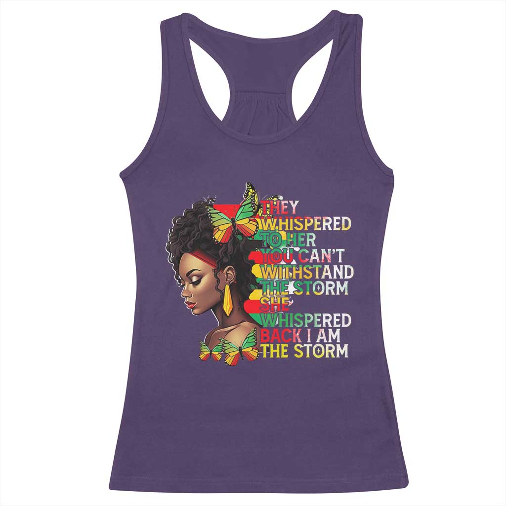 African Women Black History Month Racerback Tank Top She Whispered Back I Am The Storm TS09 Purple Print Your Wear