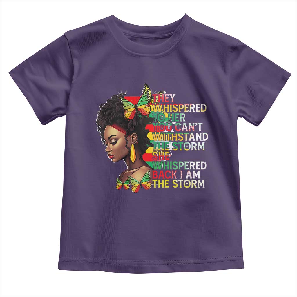 African Women Black History Month Toddler T Shirt She Whispered Back I Am The Storm TS09 Purple Print Your Wear