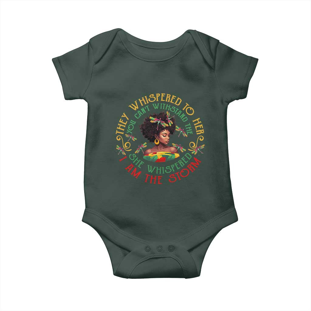 Melanin Women Black History Month Baby Onesie Dragon Fly She Whispered Back I Am The Storm TS09 Print Your Wear