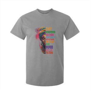 African Women Black History Month T Shirt For Kid She Whispered Back I Am The Storm Black Women Pride TS09 Sport Gray Print Your Wear
