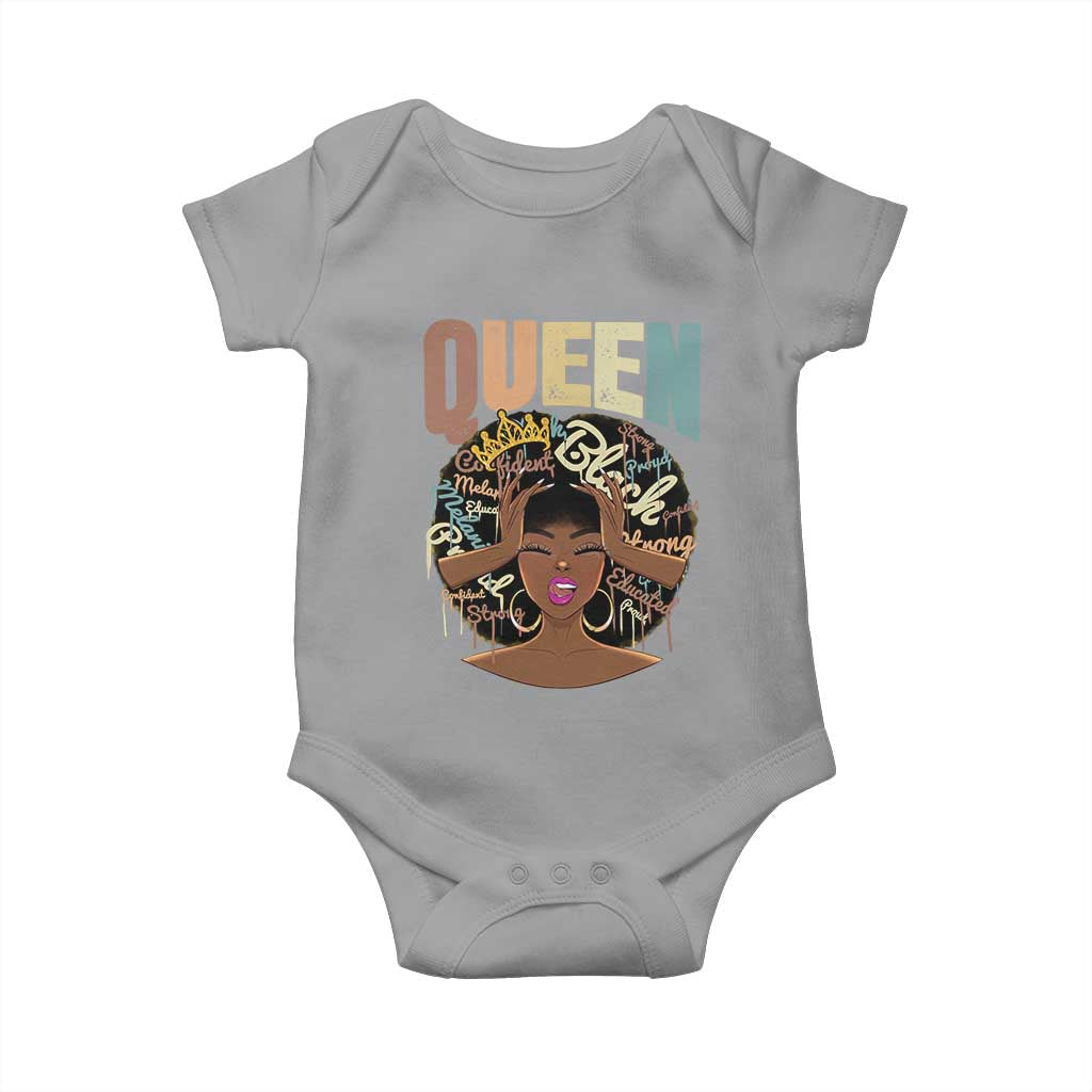 African Americans Teacher Baby Onesie Educated Strong Black Queen Women TS09 Sport Gray Print Your Wear