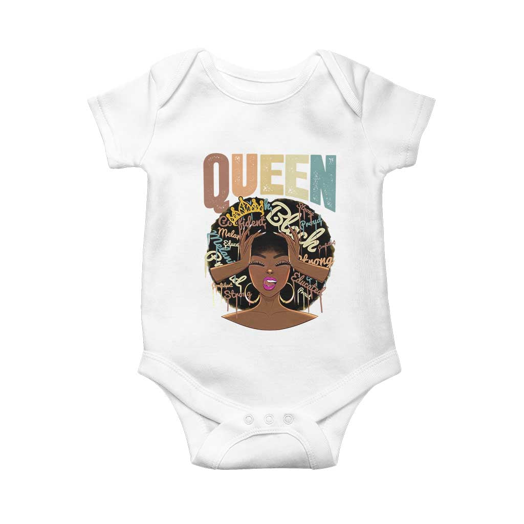 African Americans Teacher Baby Onesie Educated Strong Black Queen Women TS09 White Print Your Wear