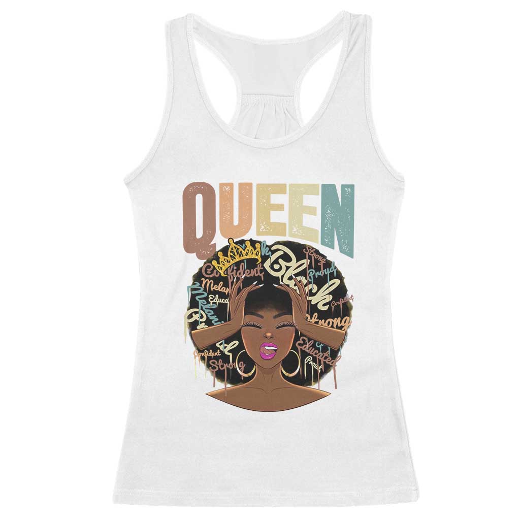 African Americans Teacher Racerback Tank Top Educated Strong Black Queen Women TS09 White Print Your Wear