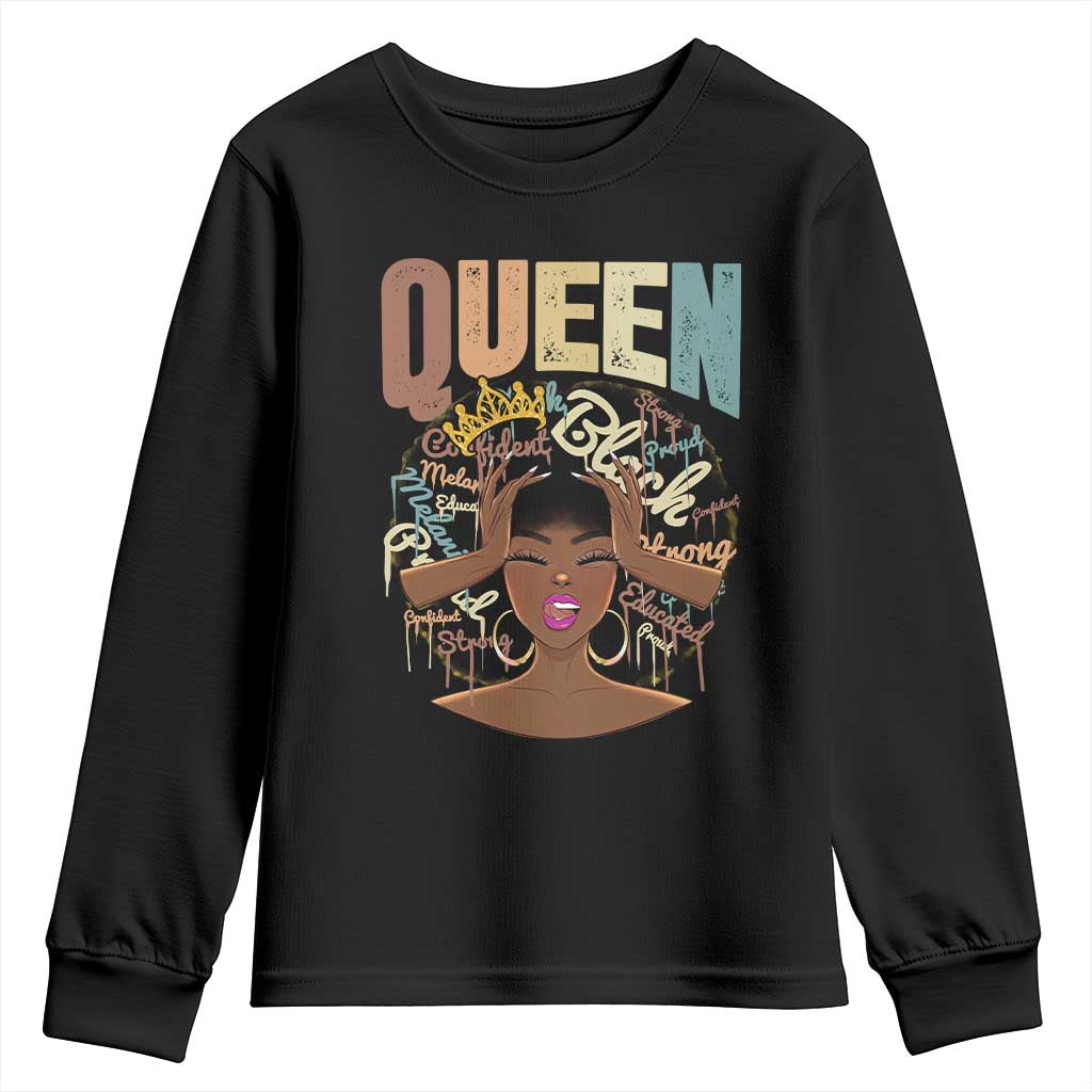 African Americans Teacher Youth Sweatshirt Educated Strong Black Queen Women TS09 Black Print Your Wear
