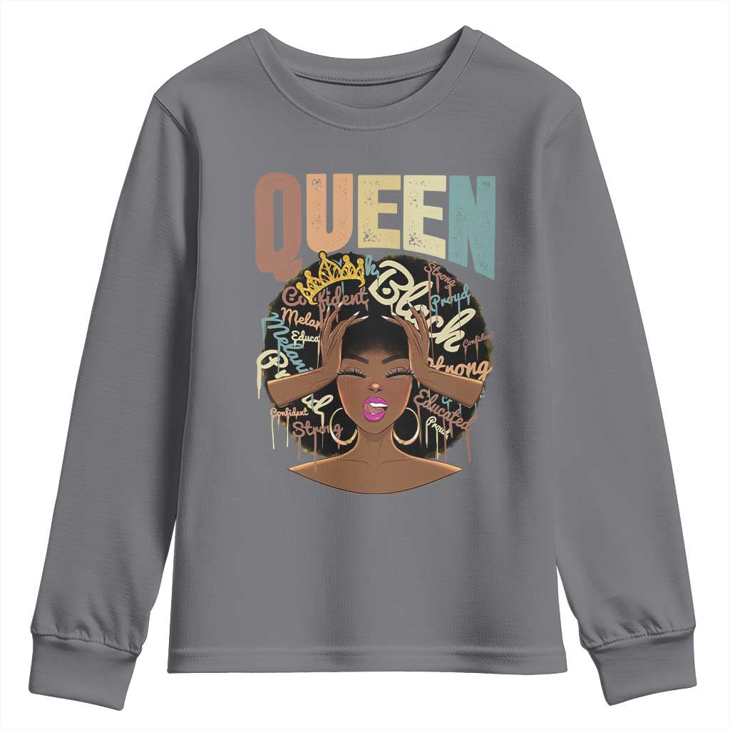 African Americans Teacher Youth Sweatshirt Educated Strong Black Queen Women TS09 Charcoal Print Your Wear