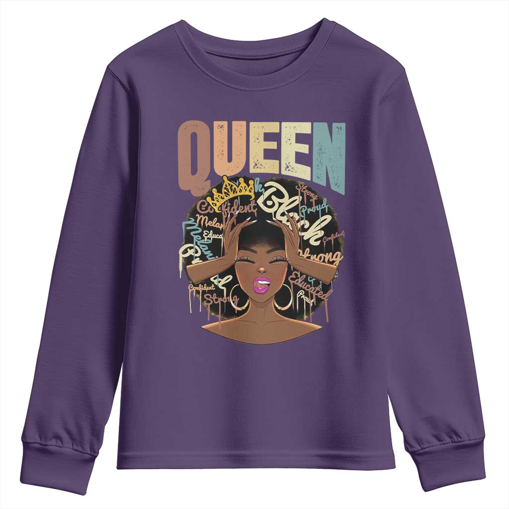 African Americans Teacher Youth Sweatshirt Educated Strong Black Queen Women TS09 Purple Print Your Wear