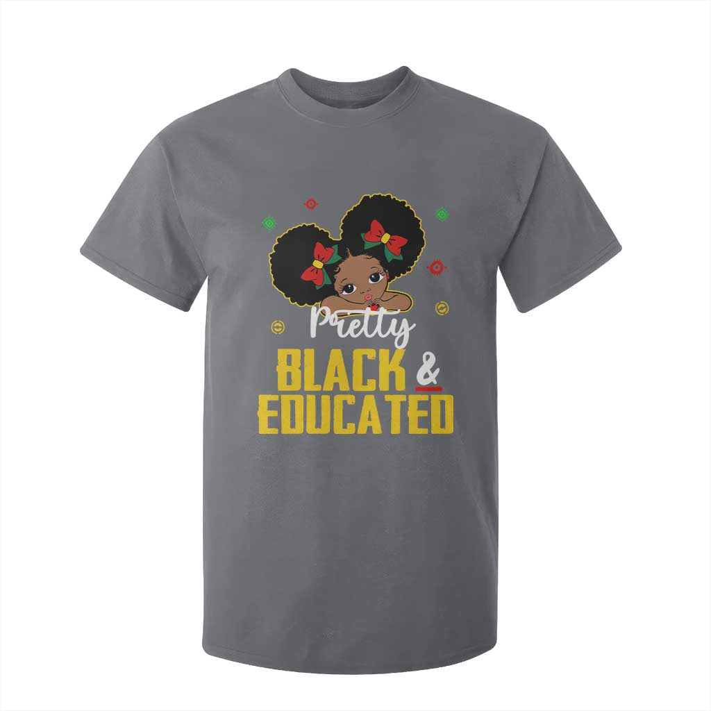 Black Pride T Shirt For Kid I Am The Strong African Queen Girl Pretty Black And Educated TS09 Charcoal Print Your Wear