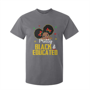 Black Pride T Shirt For Kid I Am The Strong African Queen Girl Pretty Black And Educated TS09 Charcoal Print Your Wear