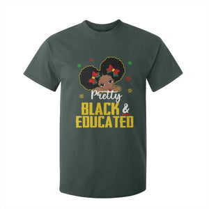 Black Pride T Shirt For Kid I Am The Strong African Queen Girl Pretty Black And Educated TS09 Dark Forest Green Print Your Wear