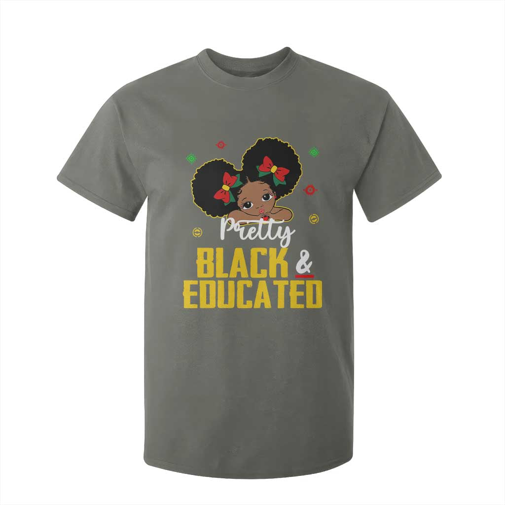 Black Pride T Shirt For Kid I Am The Strong African Queen Girl Pretty Black And Educated TS09 Military Green Print Your Wear