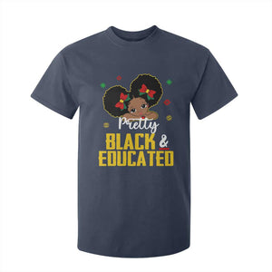 Black Pride T Shirt For Kid I Am The Strong African Queen Girl Pretty Black And Educated TS09 Navy Print Your Wear