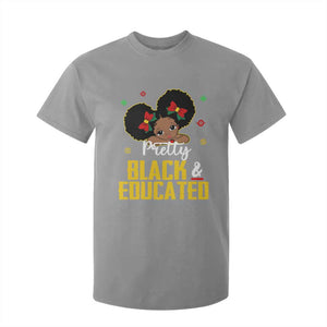 Black Pride T Shirt For Kid I Am The Strong African Queen Girl Pretty Black And Educated TS09 Sport Gray Print Your Wear
