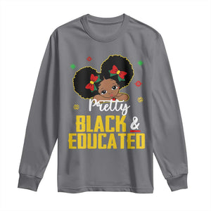 Black Pride Long Sleeve Shirt I Am The Strong African Queen Girl Pretty Black And Educated TS09 Charcoal Print Your Wear