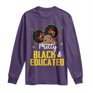 Black Pride Long Sleeve Shirt I Am The Strong African Queen Girl Pretty Black And Educated TS09 Purple Print Your Wear