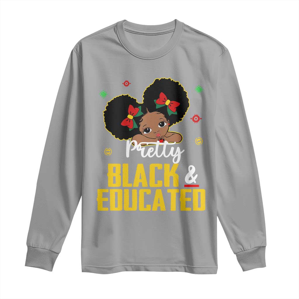 Black Pride Long Sleeve Shirt I Am The Strong African Queen Girl Pretty Black And Educated TS09 Sport Gray Print Your Wear