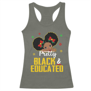 Black Pride Racerback Tank Top I Am The Strong African Queen Girl Pretty Black And Educated TS09 Military Green Print Your Wear