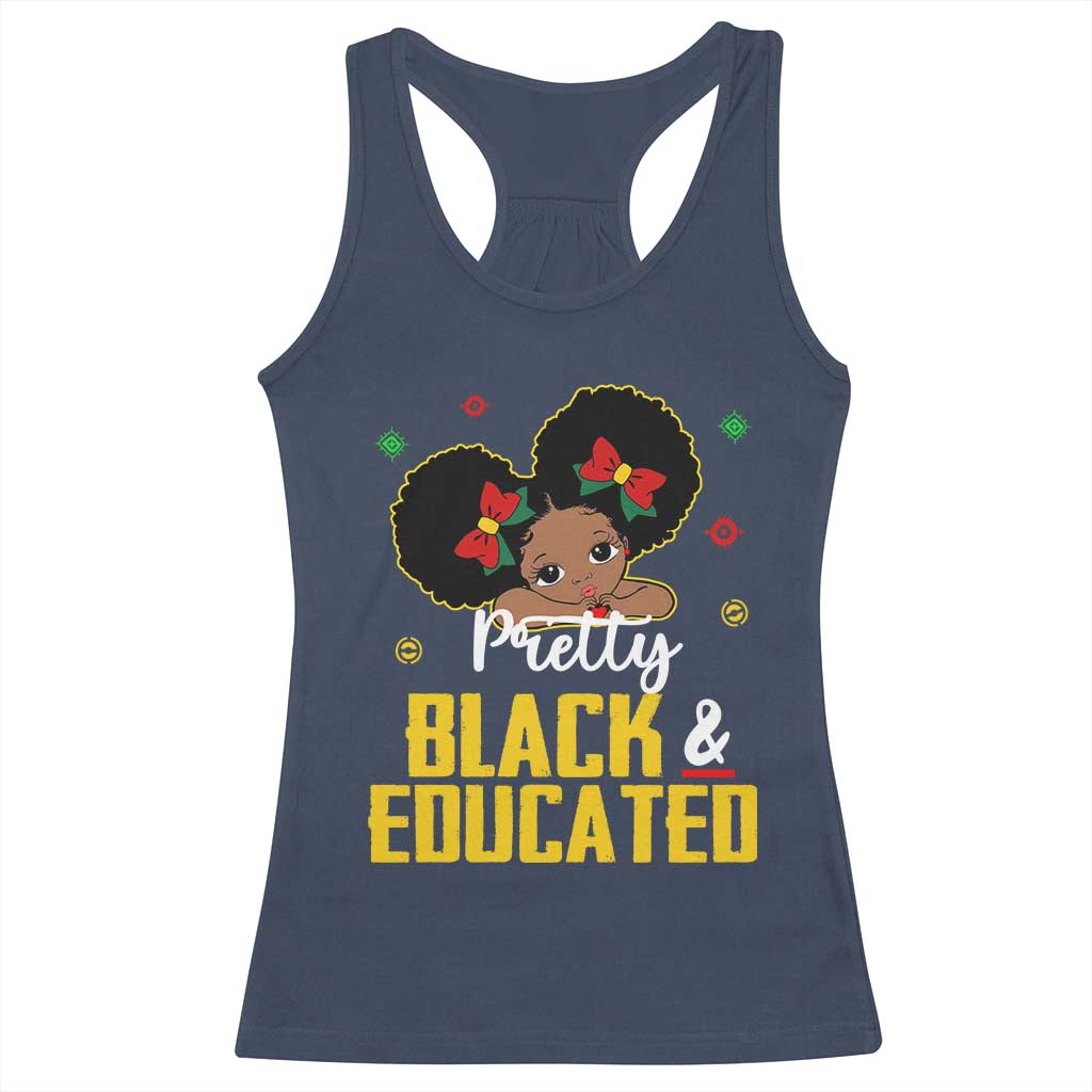 Black Pride Racerback Tank Top I Am The Strong African Queen Girl Pretty Black And Educated TS09 Navy Print Your Wear