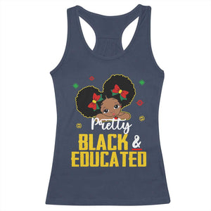 Black Pride Racerback Tank Top I Am The Strong African Queen Girl Pretty Black And Educated TS09 Navy Print Your Wear