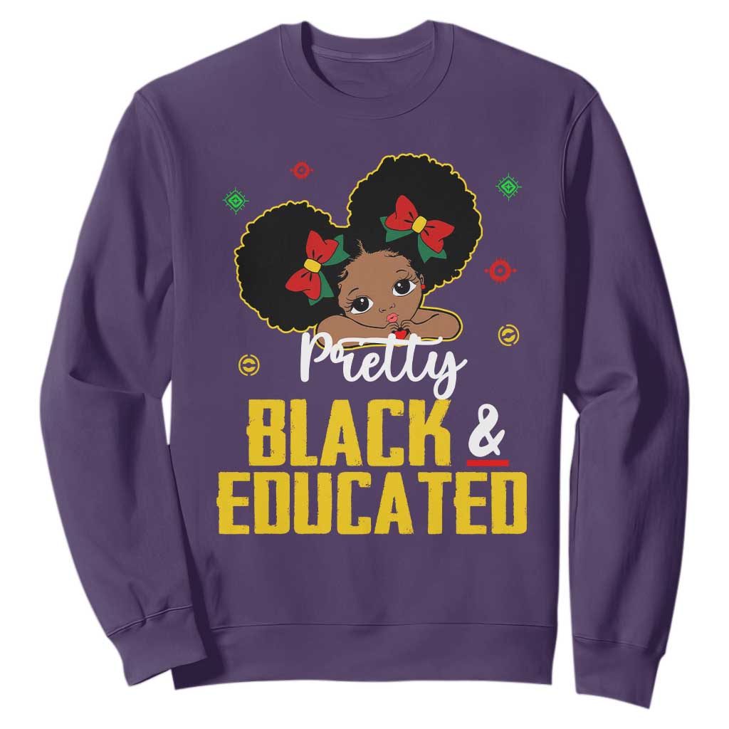 Pretty Black And Educated I Am The Strong African Queen Girl Sweatshirt TS09 Purple Printyourwear