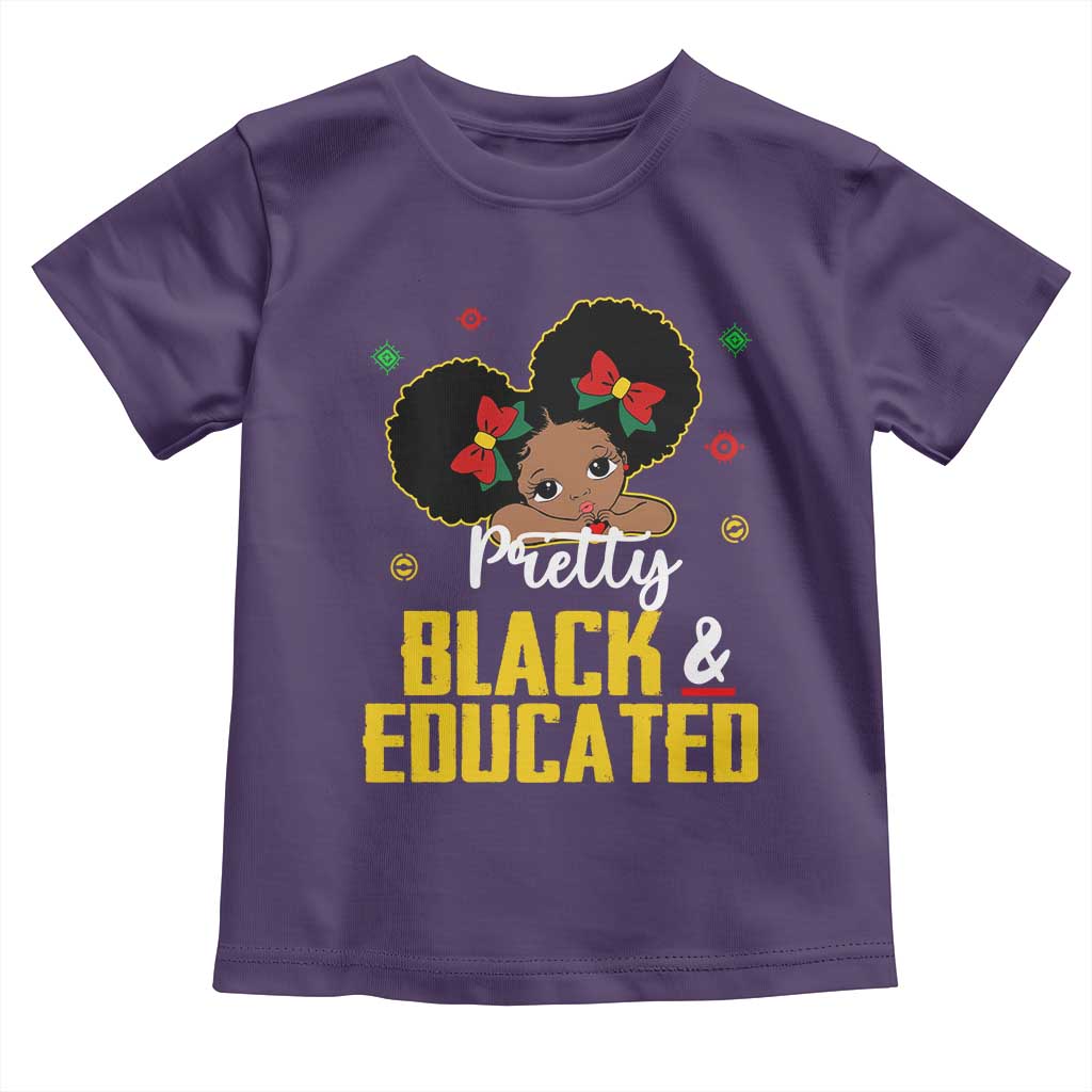 Black Pride Toddler T Shirt I Am The Strong African Queen Girl Pretty Black And Educated TS09 Purple Print Your Wear