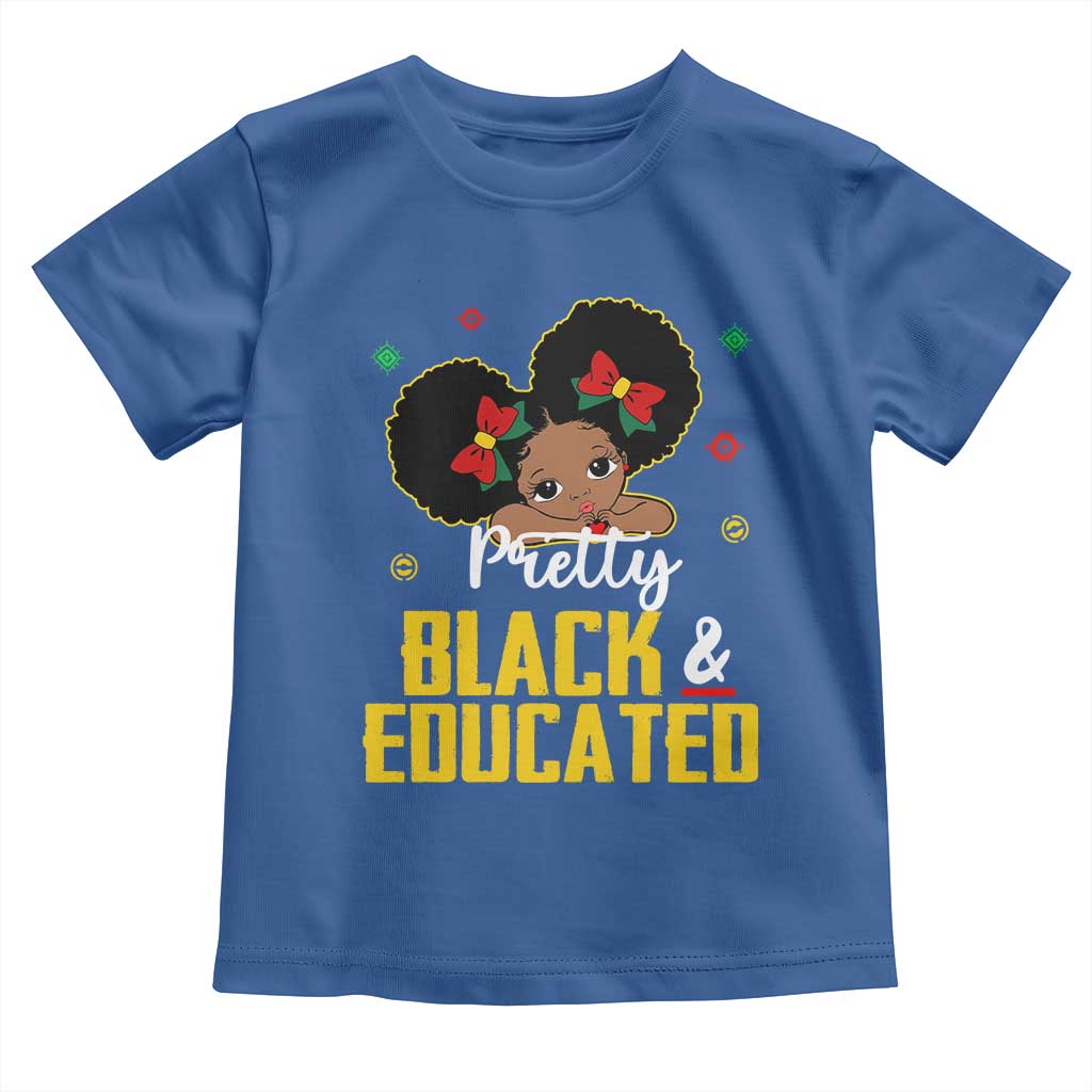 Black Pride Toddler T Shirt I Am The Strong African Queen Girl Pretty Black And Educated TS09 Royal Blue Print Your Wear