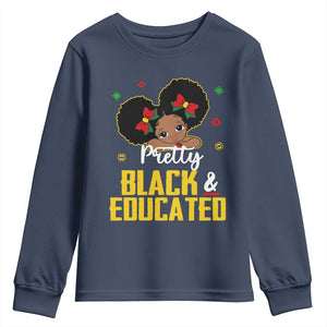 Black Pride Youth Sweatshirt I Am The Strong African Queen Girl Pretty Black And Educated TS09 Navy Print Your Wear