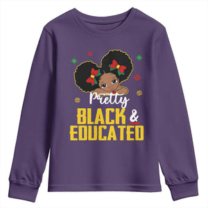 Black Pride Youth Sweatshirt I Am The Strong African Queen Girl Pretty Black And Educated TS09 Purple Print Your Wear