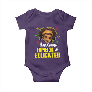Black Pride Baby Onesie I Am The Strong African King Boy Handsome Black And Educated TS09 Purple Print Your Wear