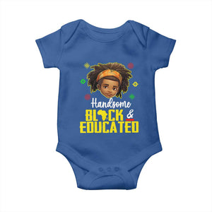 Black Pride Baby Onesie I Am The Strong African King Boy Handsome Black And Educated TS09 Royal Blue Print Your Wear