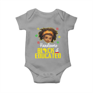 Black Pride Baby Onesie I Am The Strong African King Boy Handsome Black And Educated TS09 Sport Gray Print Your Wear