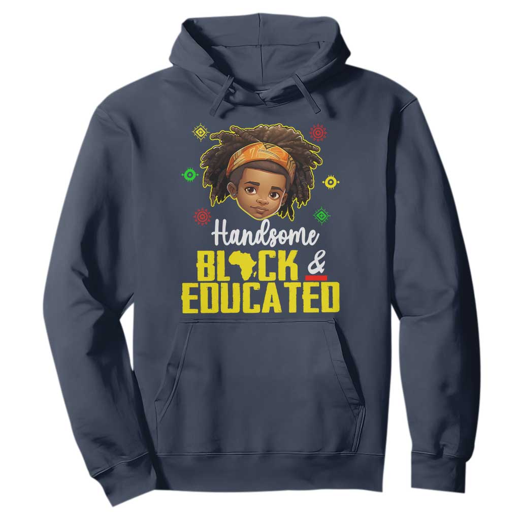 Handsome Black And Educated I Am The Strong African King Boy Hoodie TS09 Navy Printyourwear