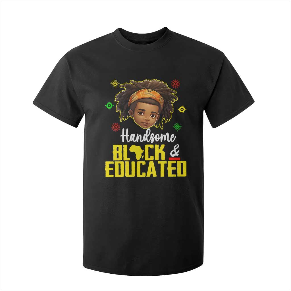 Handsome Black And Educated I Am The Strong African King Boy T Shirt For Kid TS09 Black Printyourwear