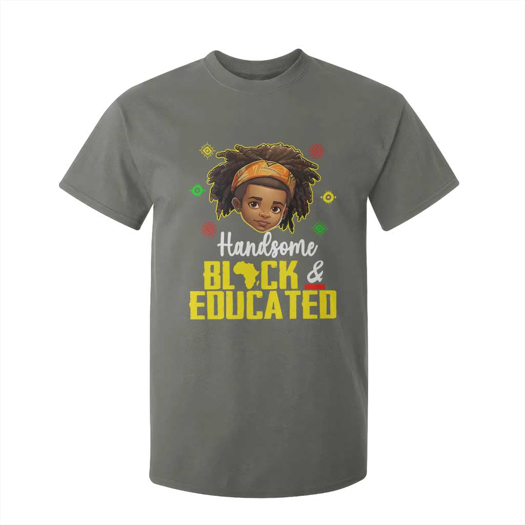Black Pride T Shirt For Kid I Am The Strong African King Boy Handsome Black And Educated TS09 Military Green Print Your Wear