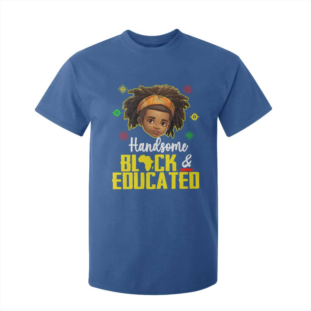Black Pride T Shirt For Kid I Am The Strong African King Boy Handsome Black And Educated TS09 Royal Blue Print Your Wear
